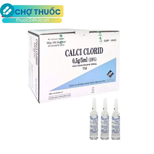 Calci clorid 0,5g/5ml