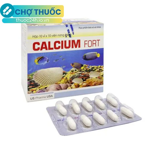 Calcium Fort US Pharma USA (Hộp 10 vỉ x 10 viên)
