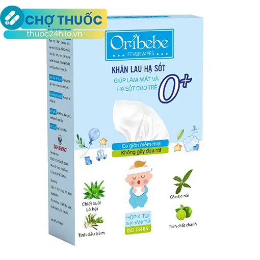 Khăn lau hạ sốt Oribebe 0+