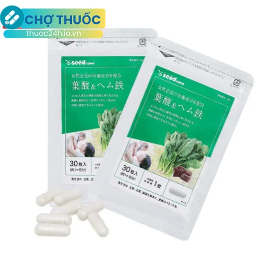 Seedcoms Viên uống Acid Folic & Sắt