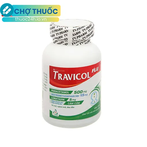 Travicol Flu lọ 100 viên